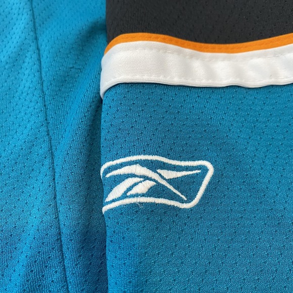 San Jose Sharks Jersey Boys L/XL Teal Blue NHL Hockey Reebok Youth - Picture 6 of 11